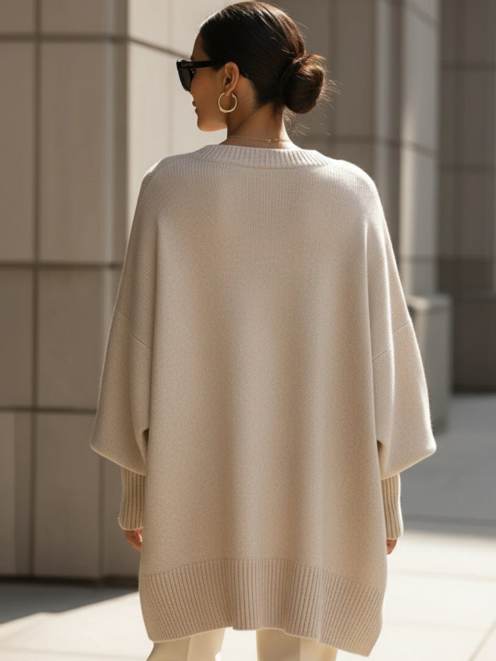 Jennifer | Maglione Oversize Drappeggiato con Collo Ampio