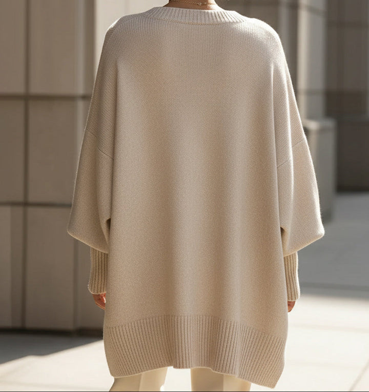 Jennifer | Maglione Oversize Drappeggiato con Collo Largo