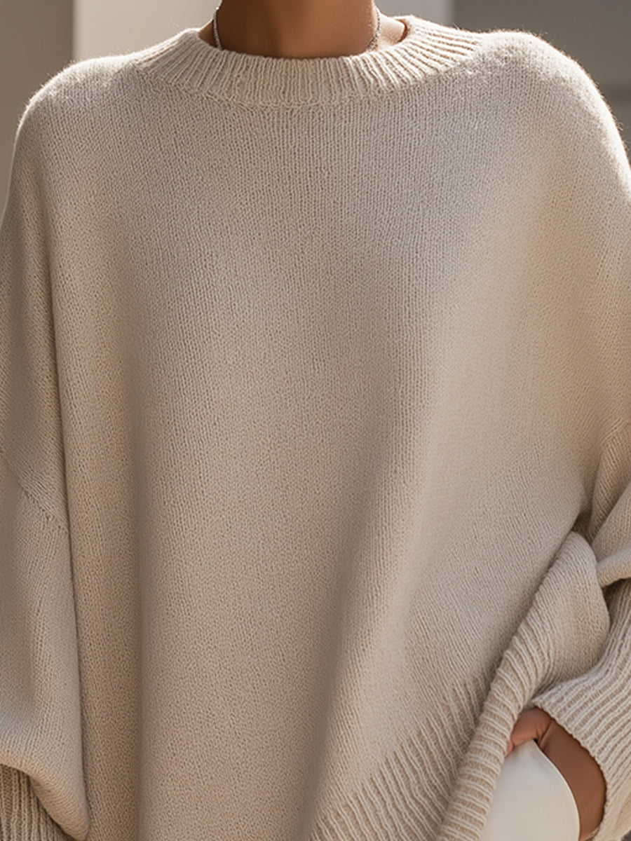 Jennifer | Maglione Oversize Drappeggiato con Collo Ampio
