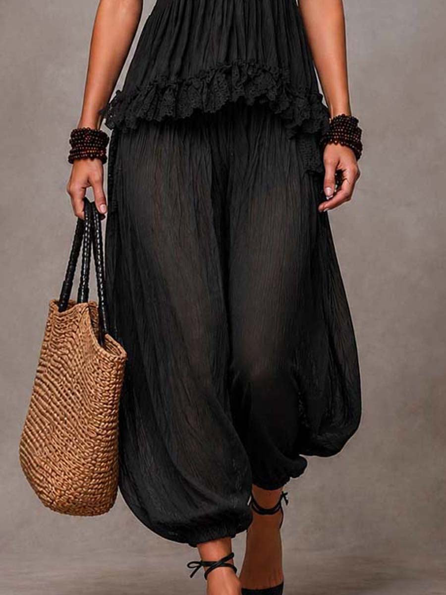 Completo V-collo bohemien nero