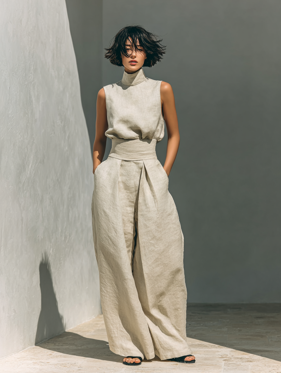 Venancia™ | Completo Minimalista Top e Pantaloni Larghi