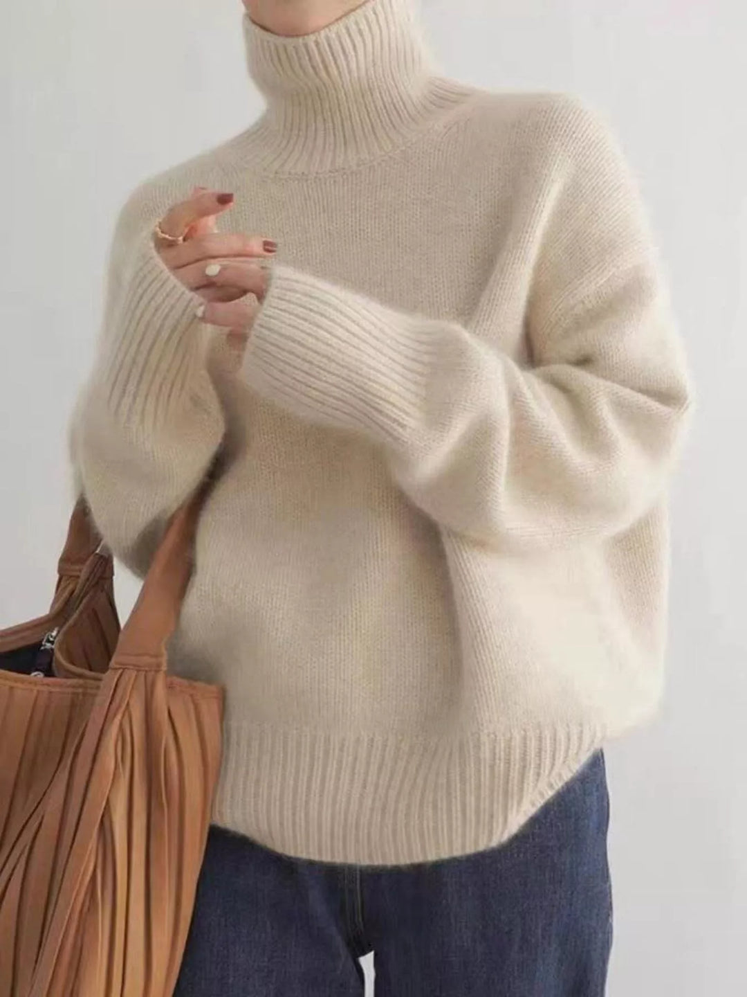 Scarlett | Maglione a Collo Alto con Spalle Cadute