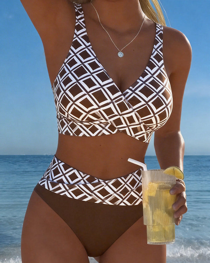 Bikini Due Pezzi Con Coppa E Motivo A Diamante