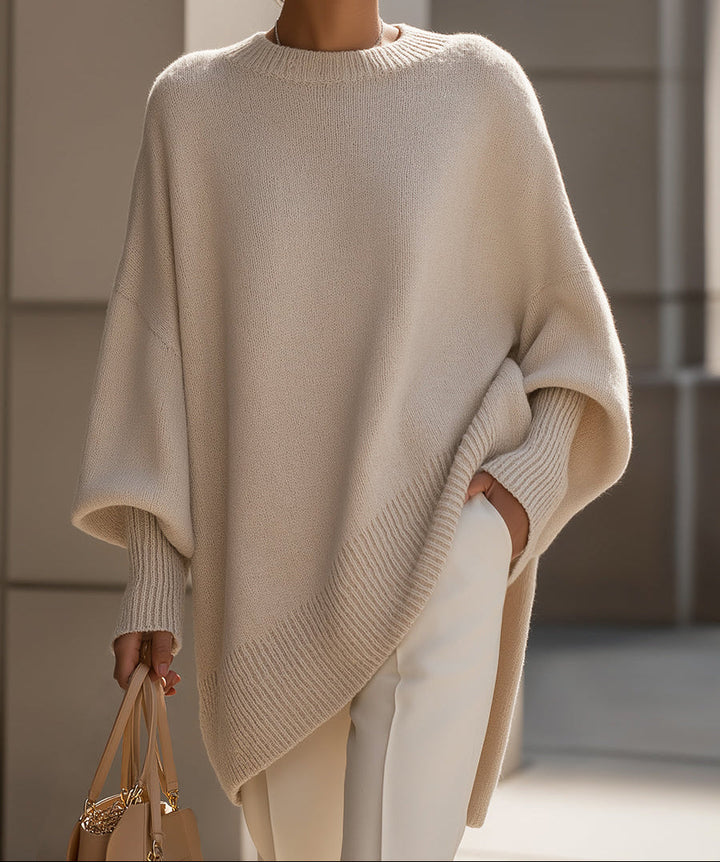 Jennifer | Maglione Oversize Drappeggiato con Collo Largo