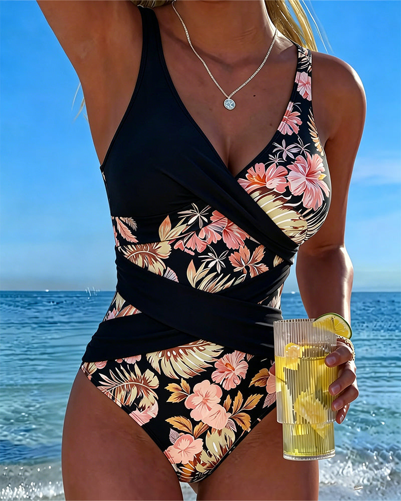 LAIA™ | Costume da Bagno Floreale Contrasto