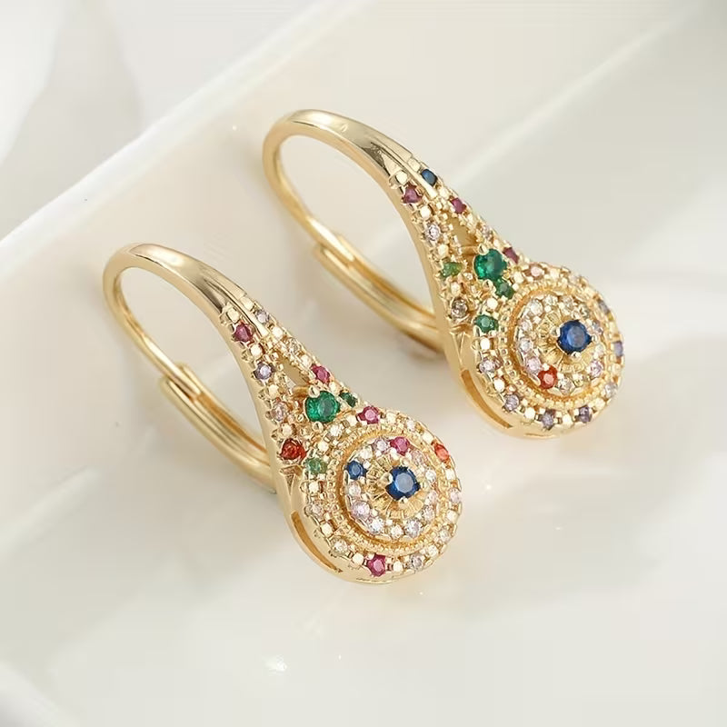 Orecchini Eleganza Multicolore Splendente