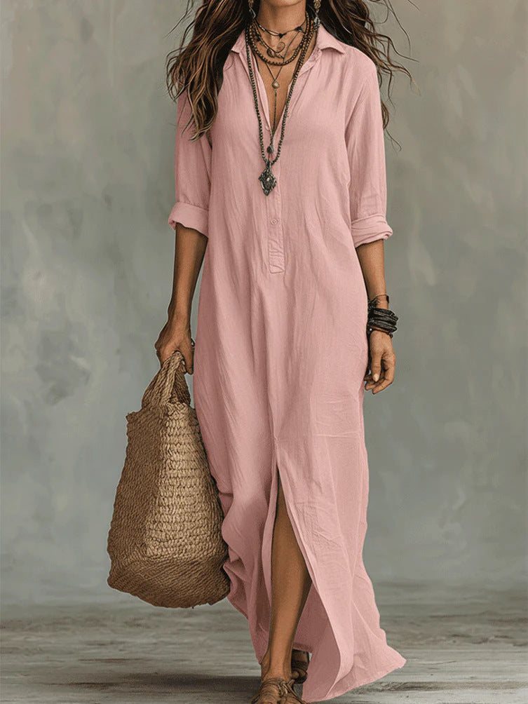 WILLOW | Abito Maxi Senza Sforzo, Silhouette Lusinghiera, Versatile per l'uso Quotidiano