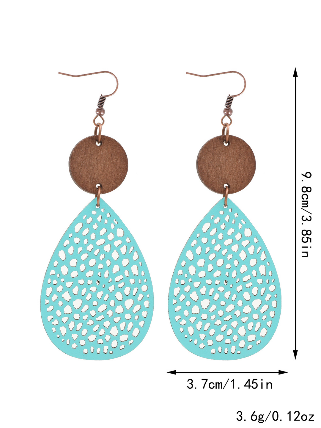 Eliana - Orecchini a pendente in PU Leather dallo stile vintage
