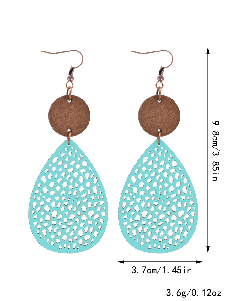 Eliana - Orecchini a pendente in PU Leather dallo stile vintage