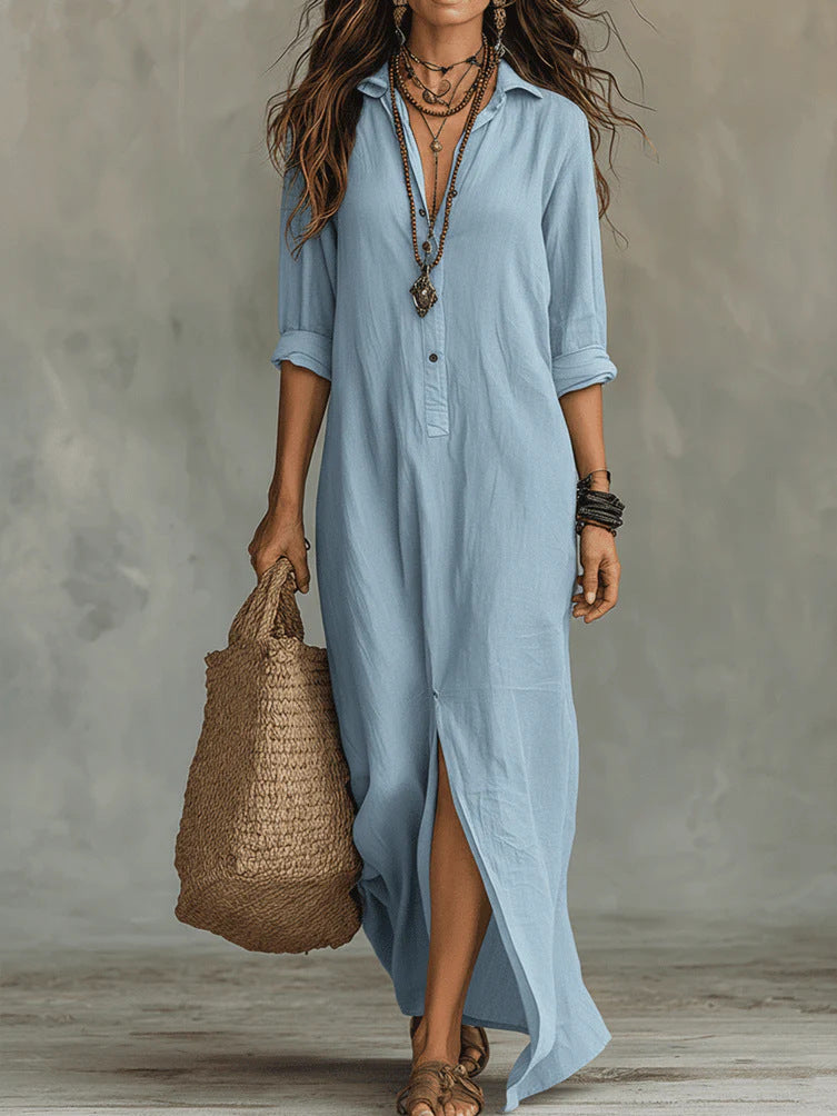 WILLOW | Abito Maxi Senza Sforzo, Silhouette Lusinghiera, Versatile per l'uso Quotidiano