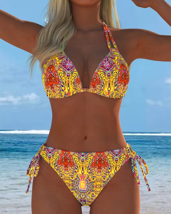 Bikini Colorato Halter Stampa