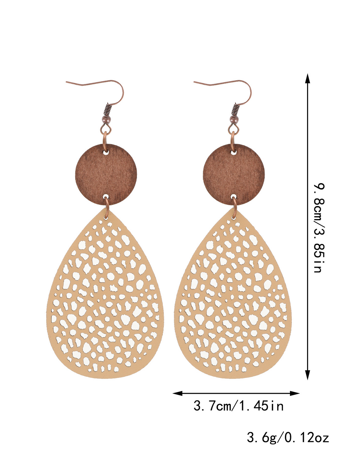 Eliana - Orecchini a pendente in PU Leather dallo stile vintage