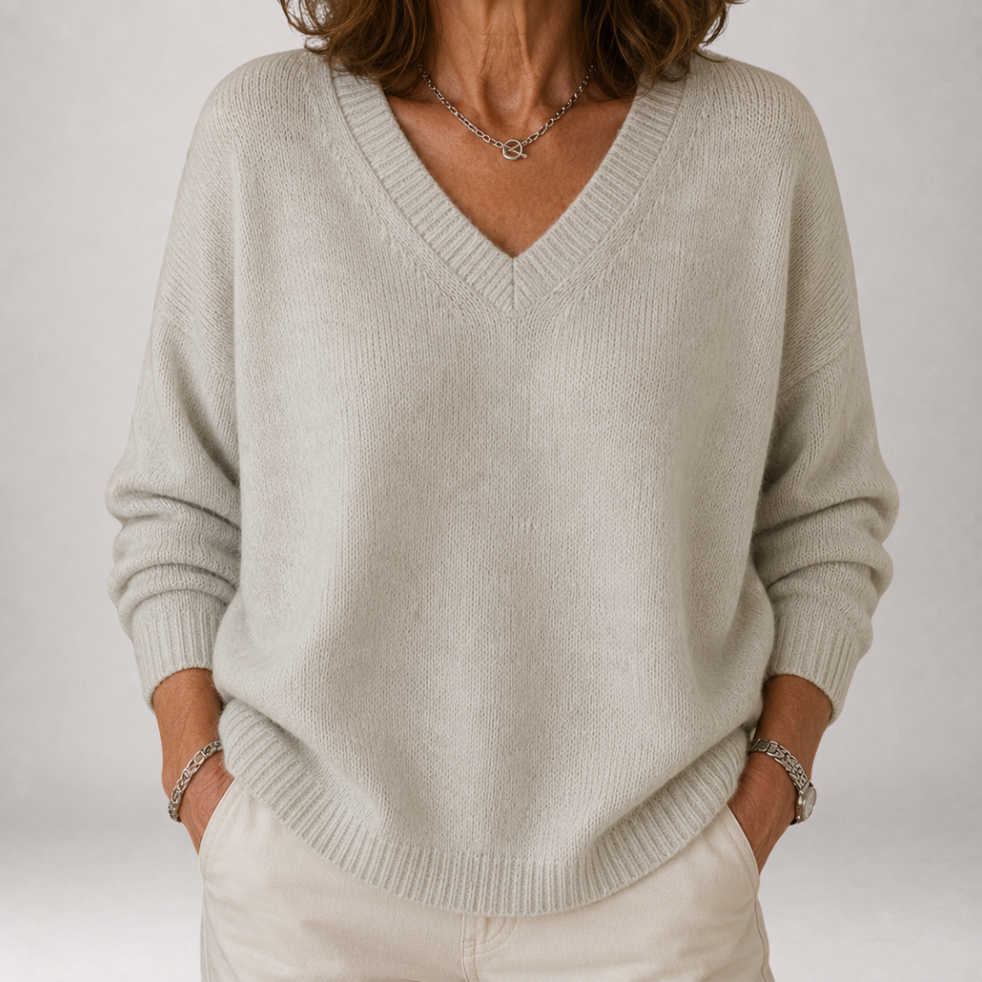 Hesper | Maglione a V in Maglia Morbida