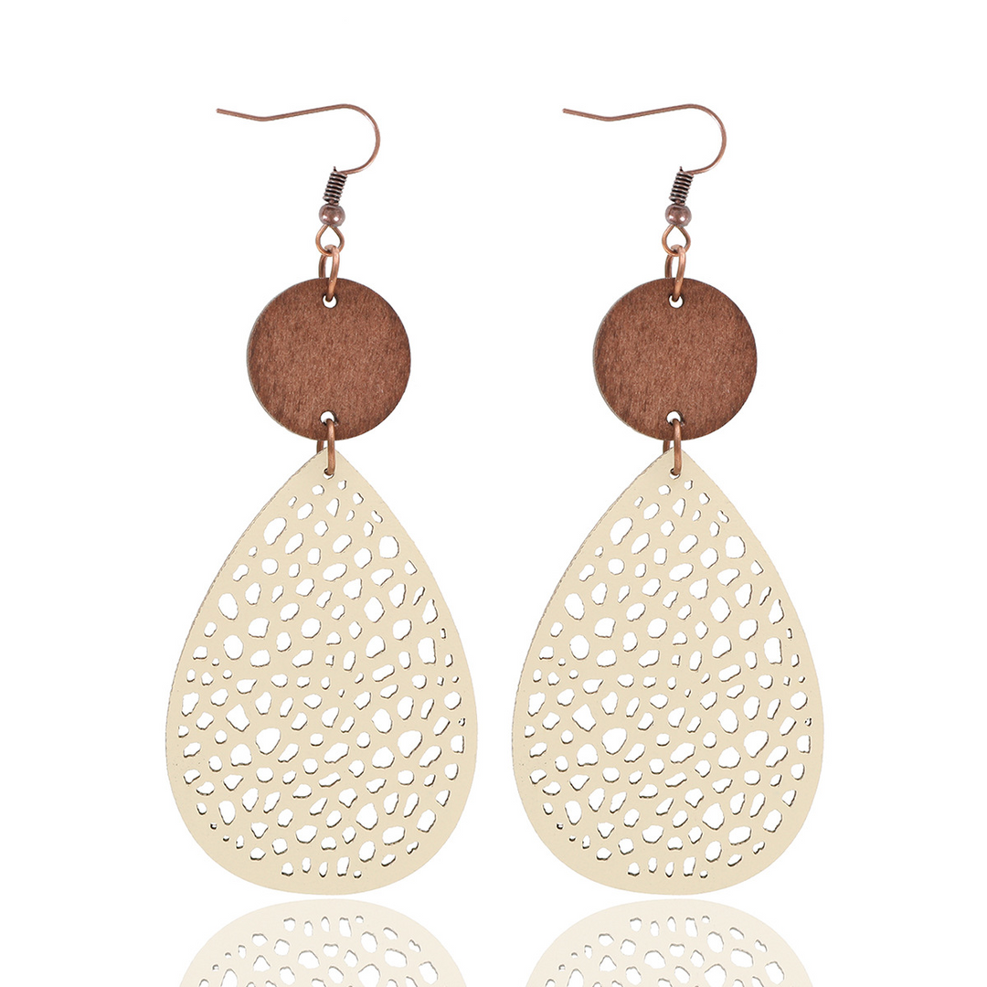 Eliana - Orecchini a pendente in PU Leather dallo stile vintage