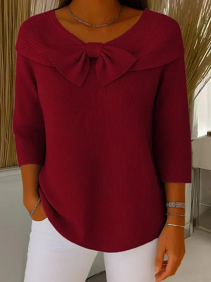 Tivella™ | Maglione con Fiocco e Collo Rotondo