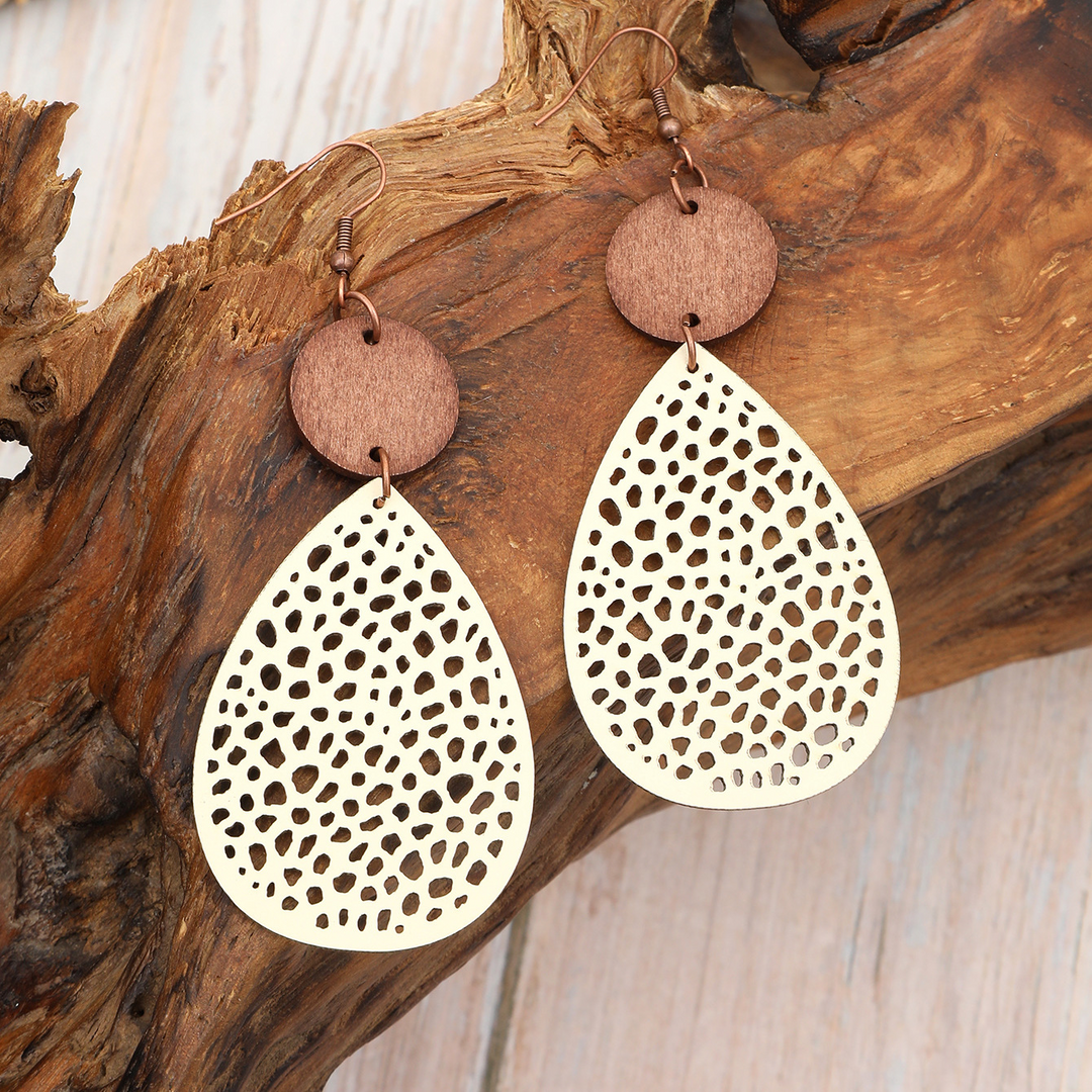 Eliana - Orecchini a pendente in PU Leather dallo stile vintage