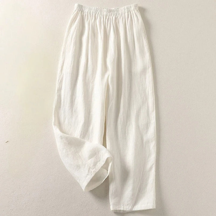 Amalia™ — Pantaloni fluidi in cotone e lino