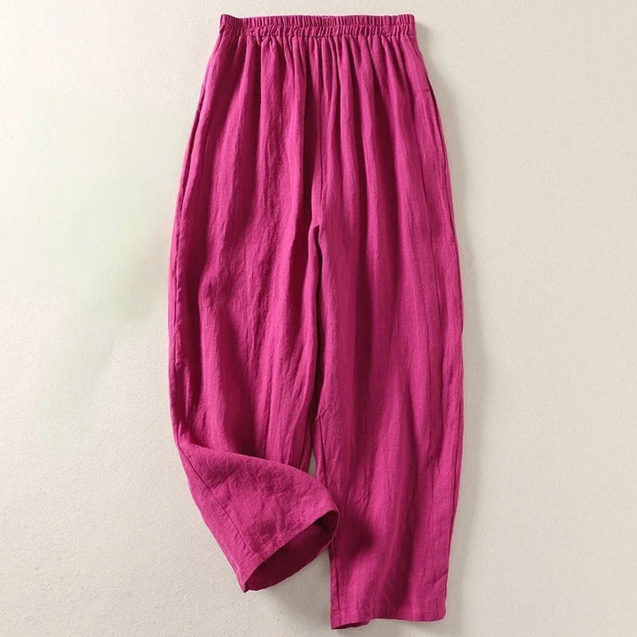 Amalia™ — Pantaloni fluidi in cotone e lino