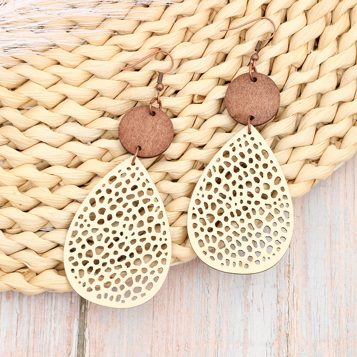 Eliana - Orecchini a pendente in PU Leather dallo stile vintage
