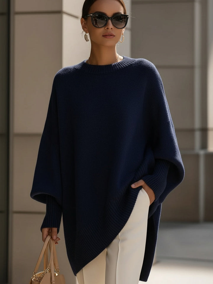 Jennifer | Maglione Oversize Drappeggiato con Collo Ampio
