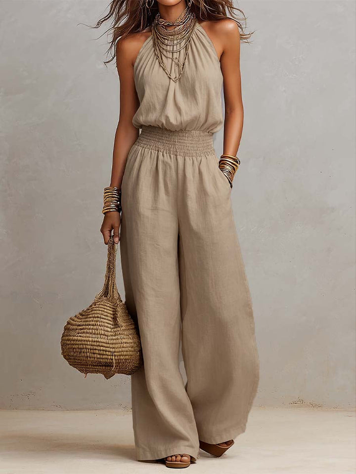 VALERIA | Tuta con Scollo Halter e Gamba Larga