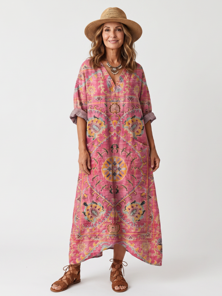 Tilda | Abito Midi Relaxed con Stampa Astratta