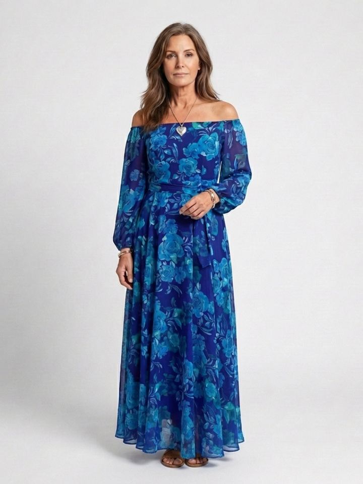 Aspen | Abito Maxi a Spalle Scoperte con Fiori