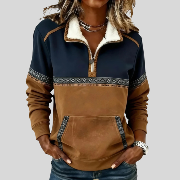 Alvette™ | Pullover a Mezzo Zip con Collo Sherpa