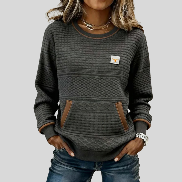 Noelle™ | Felpa con Collo A Girocollo Colorblock