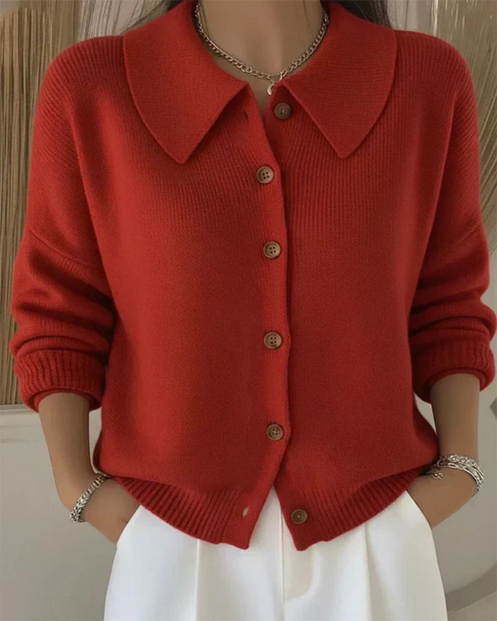 Vespera™ | Cardigan con Collo a Bottone