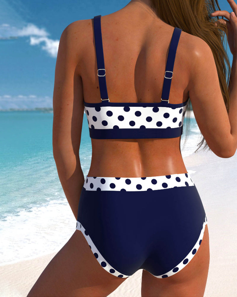Liesbeth - Bikini a vita alta con design patchwork