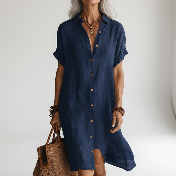 Timéa™ — Abito camicia midi traspirante eleganza parigina