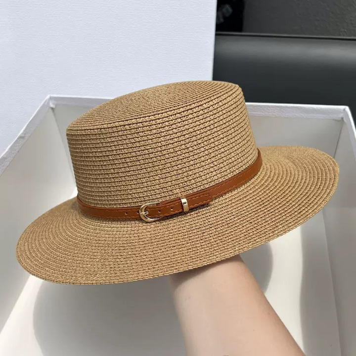 Audrey - Cappello a Cilindro con Ampia Visiera in Paglia