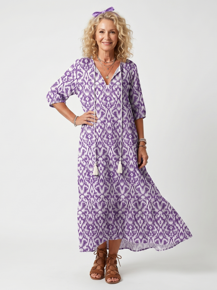 Penelope | Vestito Midi con Nappe Stampato