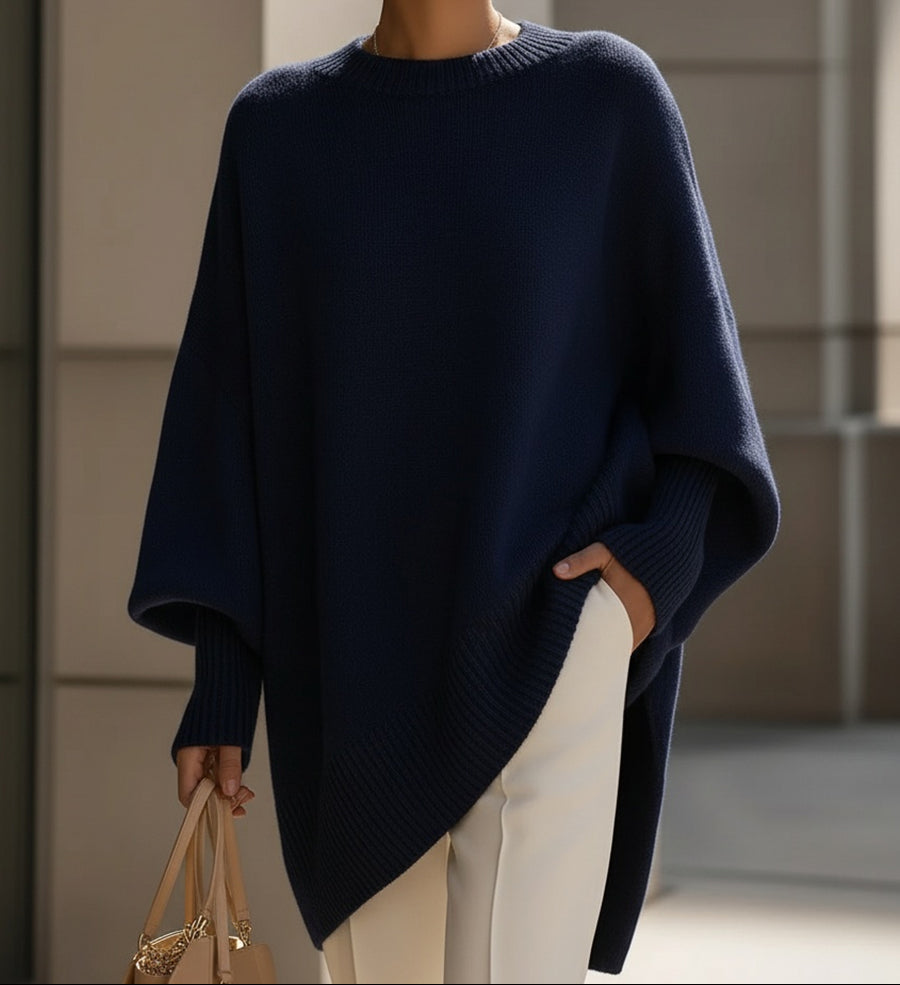 Jennifer | Maglione Oversize Drappeggiato con Collo Largo
