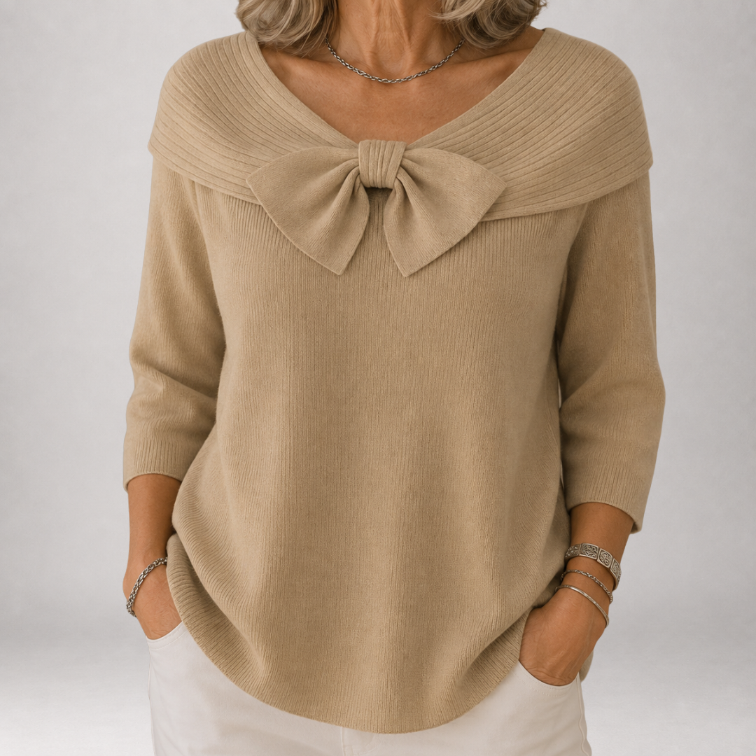 Greer | Maglione Off-Shoulder con Fiocco Frontale