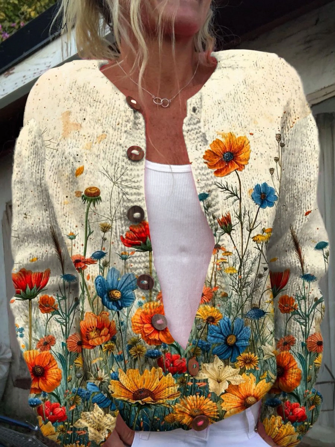 Tansy™ | Cardigan in Stile Vintage con Stampa Floreale