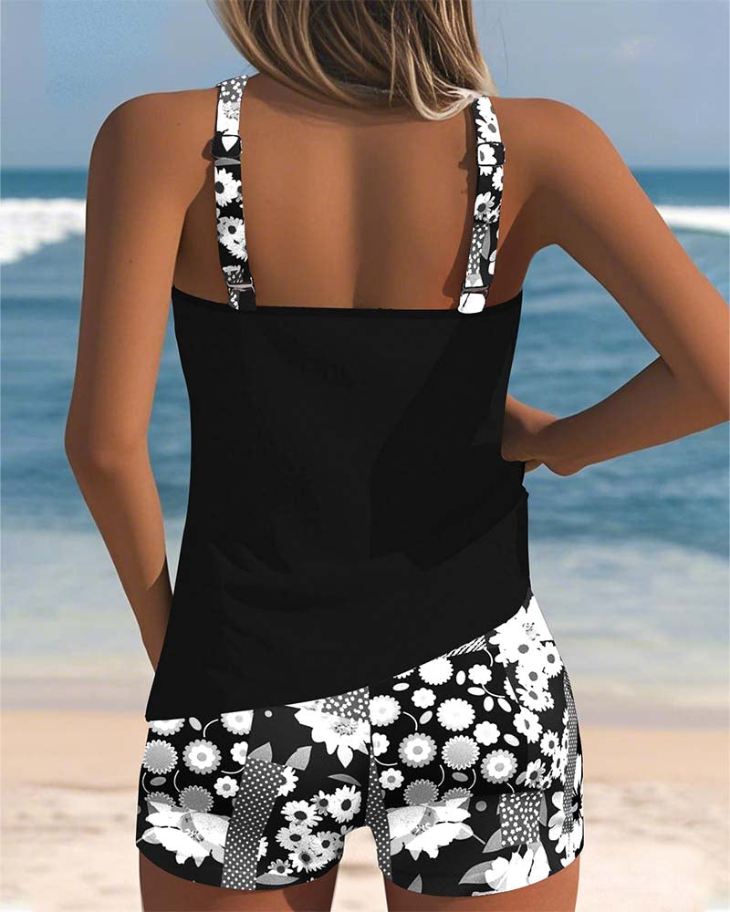 Nanet - Set di Pantaloni Corti Tankini Stampati