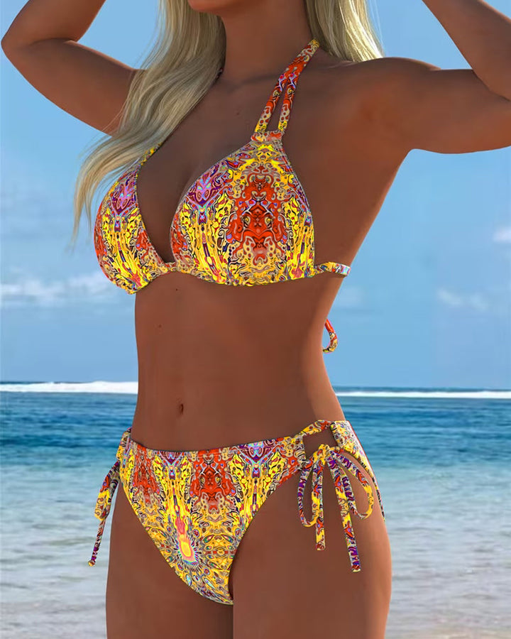 Bikini Colorato Halter Stampa