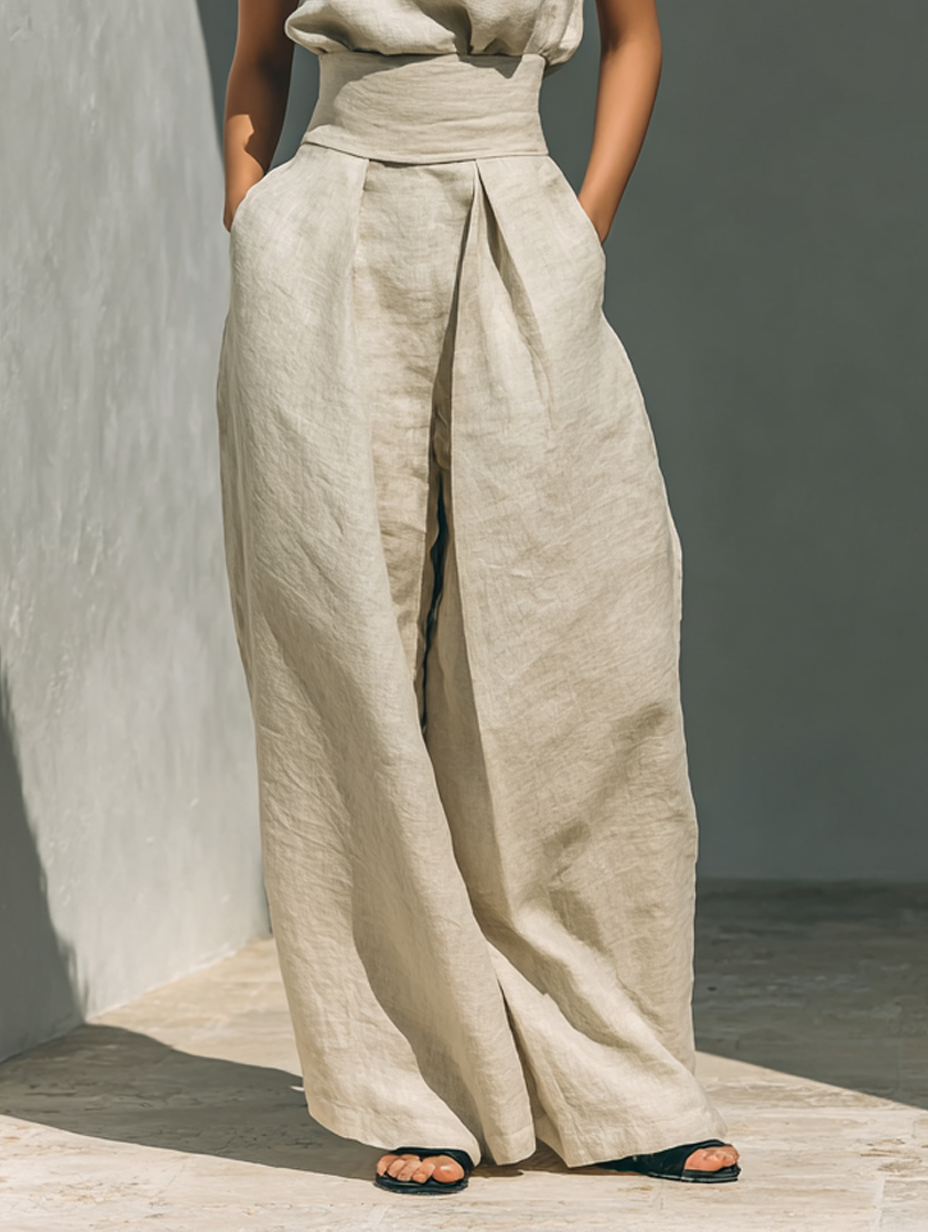 Venancia™ | Completo Minimalista Top e Pantaloni Larghi