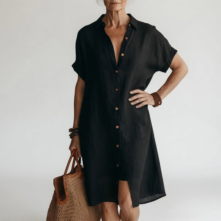 Timéa™ — Abito camicia midi traspirante eleganza parigina