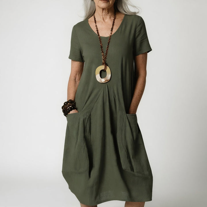 Céline™ — Abito fluido eleganza ventre sublimato