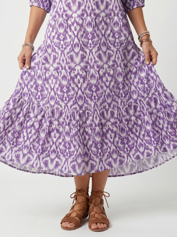 Penelope | Vestito Midi con Nappe Stampato