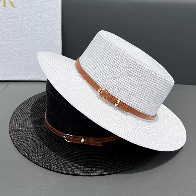 Audrey - Cappello a Cilindro con Ampia Visiera in Paglia