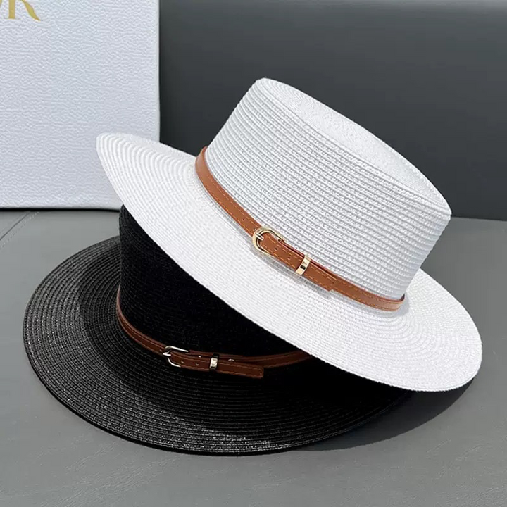 Audrey - Cappello a Cilindro con Ampia Visiera in Paglia