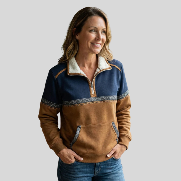 Alvette™ | Pullover a Mezzo Zip con Collo Sherpa