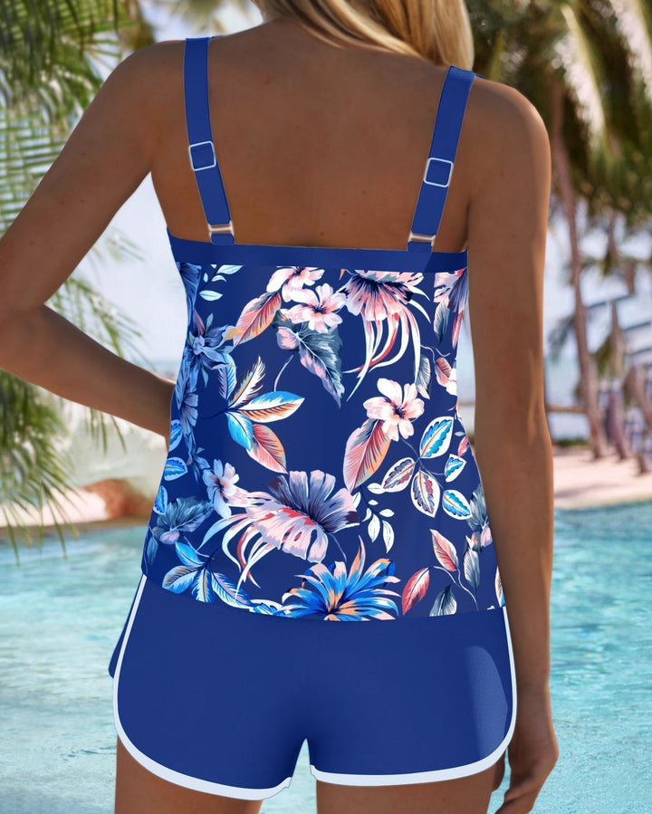 Imke | Tankini Stampato Senza Maniche con Scollatura a U