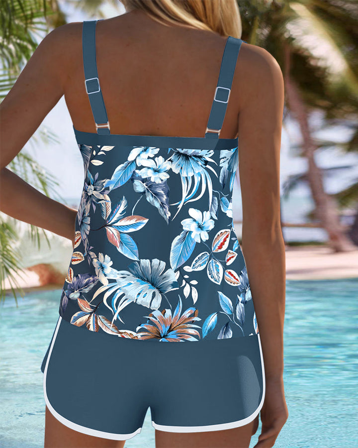 Imke | Tankini Stampato Senza Maniche con Scollatura a U