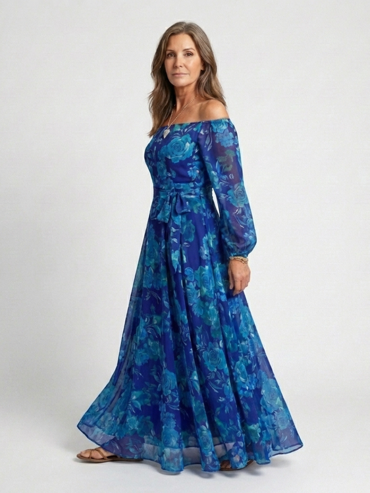 Aspen | Abito Maxi a Spalle Scoperte con Fiori