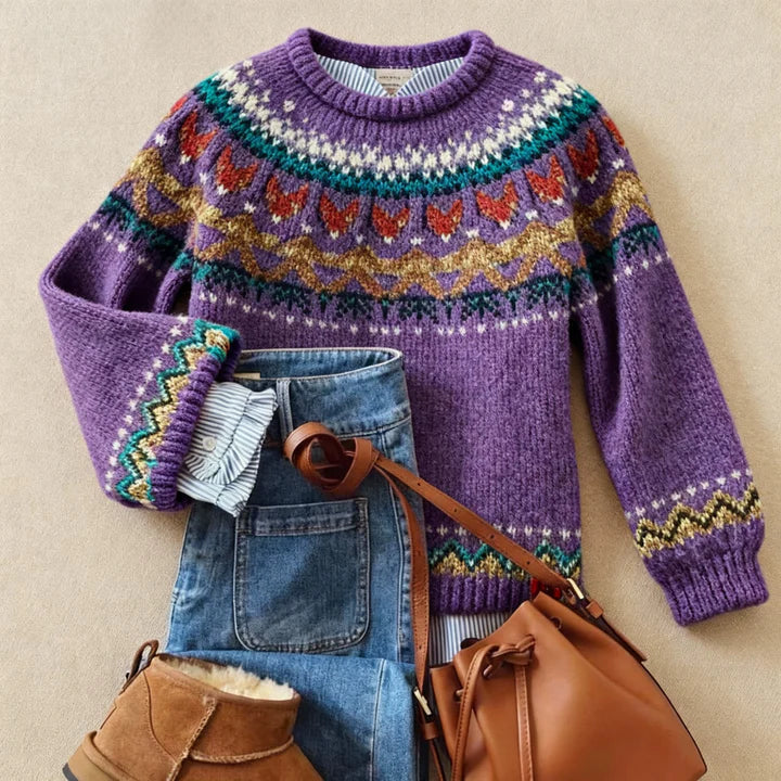 Sigrun | Maglione Fair Isle Viola